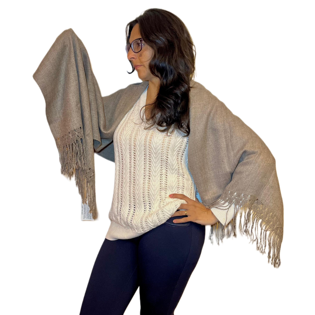 Prestige Collita Taupe Alpaca Shawl