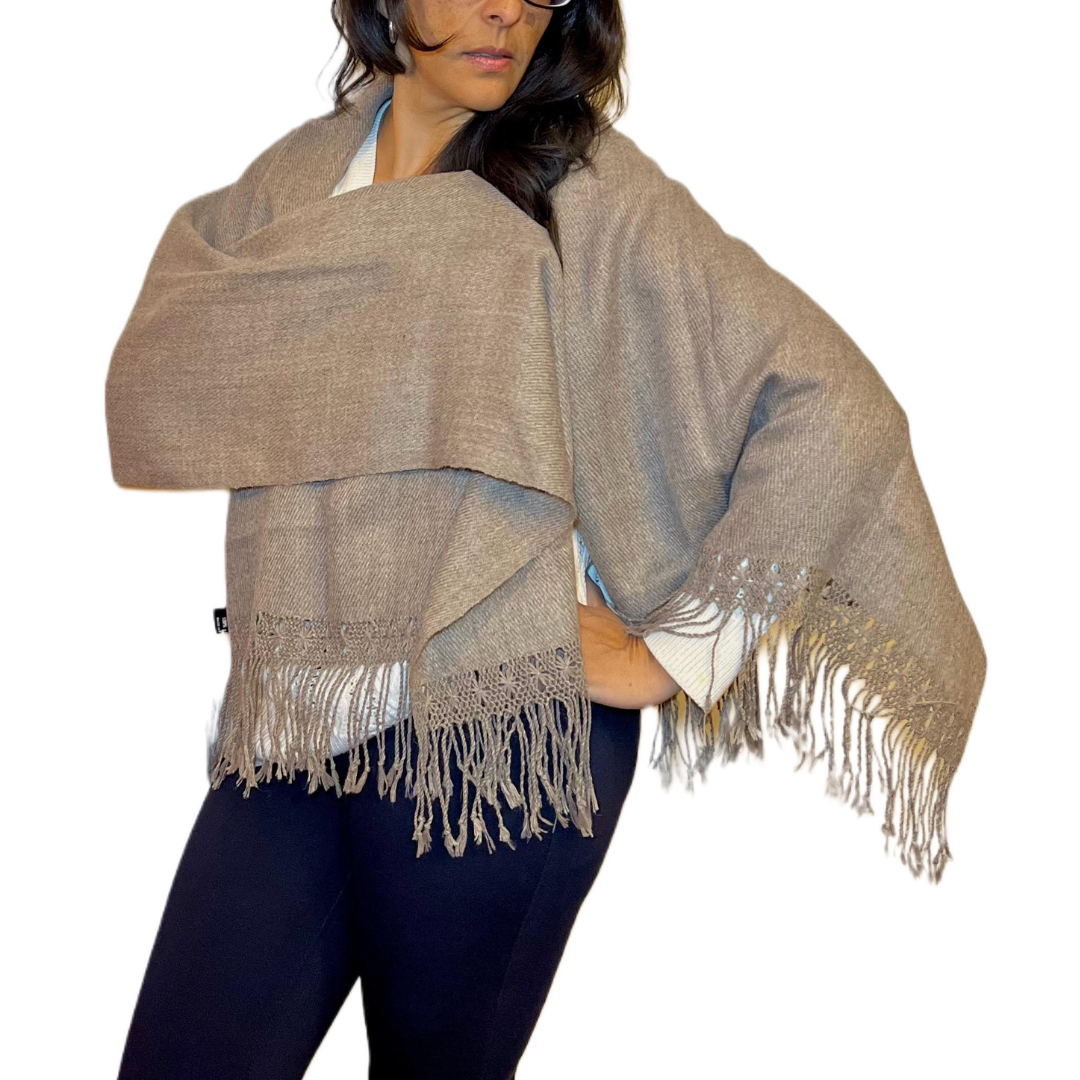 Prestige Collita Taupe Alpaca Shawl